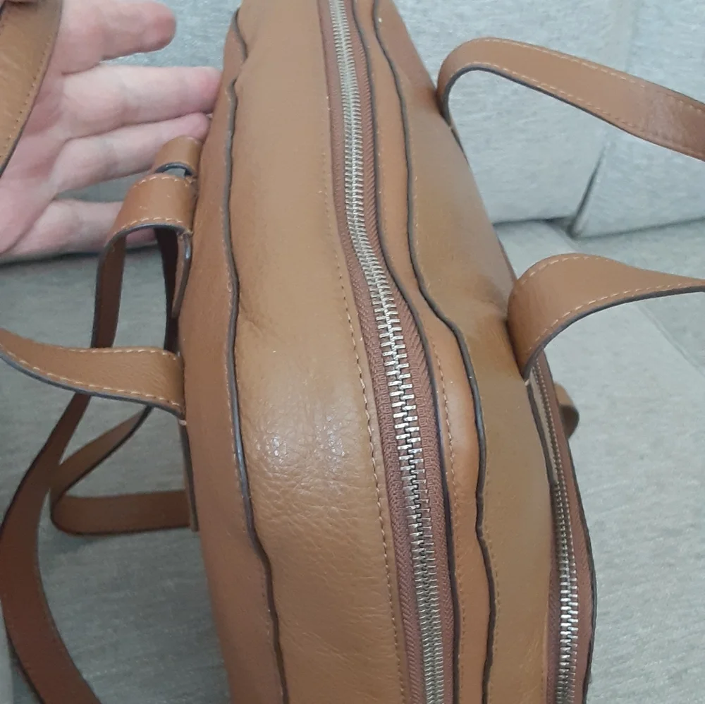 Fossil Riley English tan Leather Backpack
